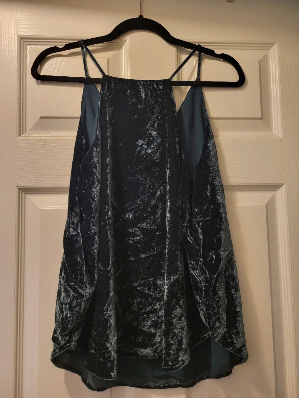 LOFT Teal Velvet V-Neck Slip Cami
